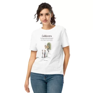 Calducero - Diccionario Palentino - Camiseta orgánica con cuello acanalado para mujer